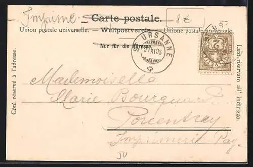 AK St-Ursanne, Teilansicht mit Kirche