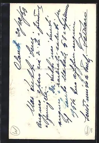 AK Buon Natale, Hirte kniet vor dem Christkind in der Krippe