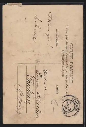 AK Mann und Frau präsentieren einen Fisch, 1. April