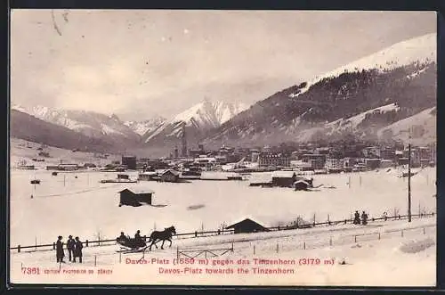 AK Davos-Platz, Blick gegen das Tinzenhorn