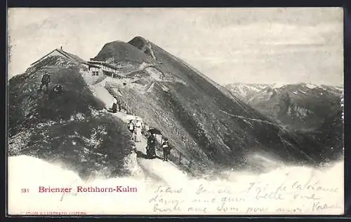 AK Brienz, Rothorn-Kulm mit Besuchern
