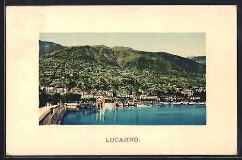 AK Locarno, Ortsansicht mit Uferpartie