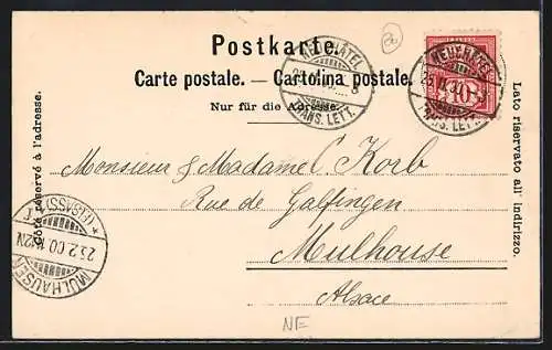 AK Neuchâtel, Musée des Beaux Arts et quai des Alpes