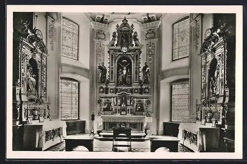AK Zizers a. Rhein, St. Johannesstift, Blick auf den Altar