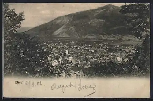 AK Chur, Ortsansicht aus der Vogelschau
