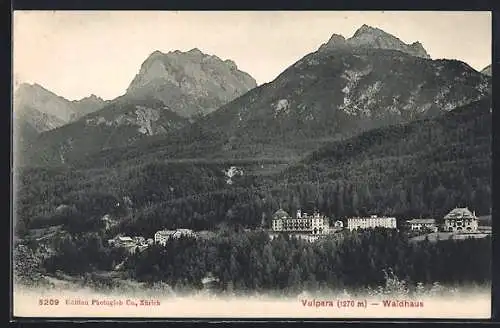 AK Vulpera, Hotel Waldhaus aus der Ferne