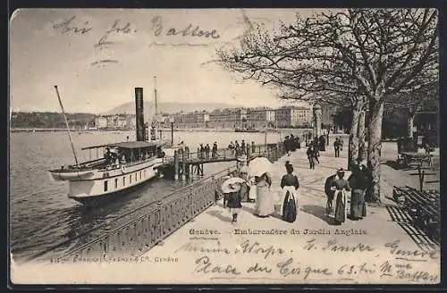 AK Genève, Embarcadère du Jardin Anglais