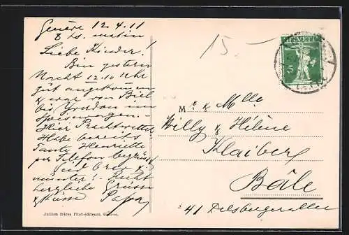 AK Genève, La Jetée et le Quai du Léman