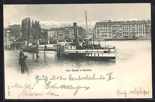 AK Genéve, Les Quais et le Vapeur Jura