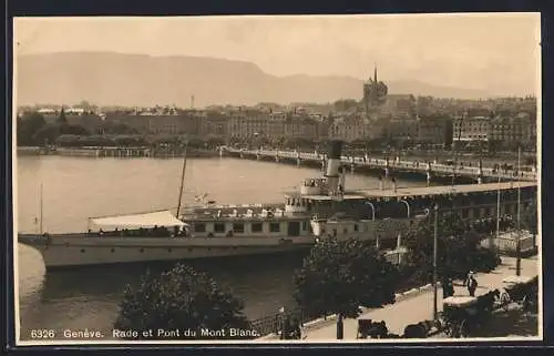 AK Genéve, Rade et Pont du Mont Blanc