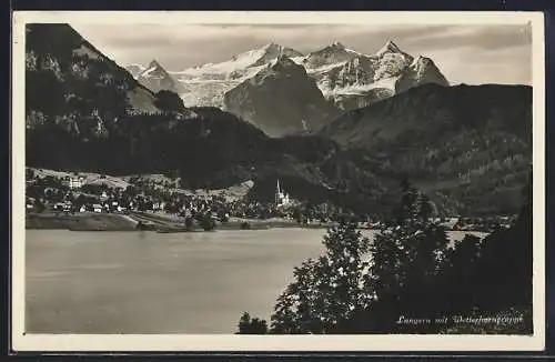 AK Lungern, Panorama mit Wetterhorngruppe