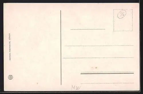 AK Beckenried, Uferpartie mit Kirche