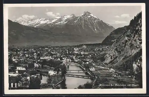 AK Unterseen bei Interlaken, Panorama mit Niesen