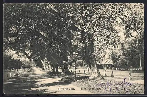 AK Interlaken, Höheweg mit Flurkreuz