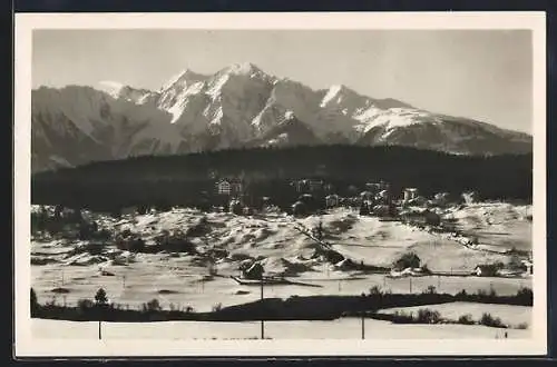AK Waldhaus-Flims, Ortspartie mit Signina im Schnee