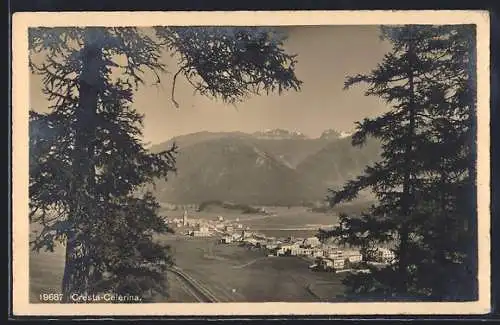 AK Cresta-Celerina, Teilansicht mit Bergen