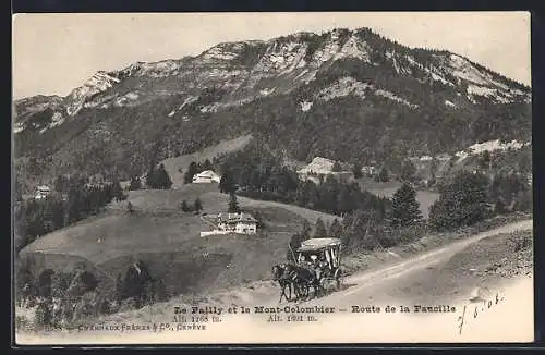 AK Le Pailly, Panorama et le Mont-Colombier, Route de la Faucille