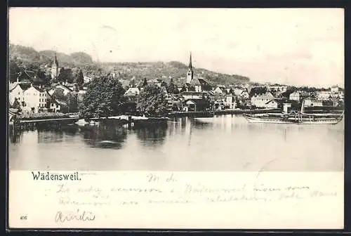 AK Wädenswil, Uferpartie mit Kirche