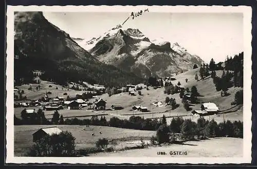 AK Gsteig, Teilansicht mit Bergen