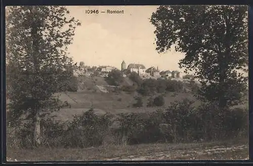AK Romont /FR, Blick auf den Ort