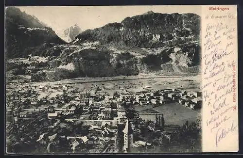 AK Meiringen, Panorama mit Berglandschaft