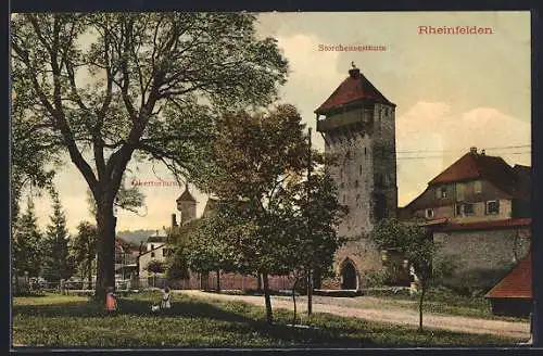 AK Rheinfelden, Obertorturm und Storchennestturm