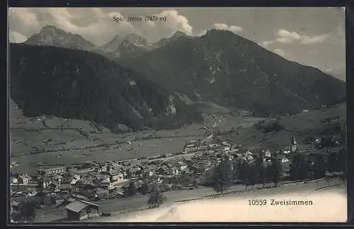 AK Zweisimmen, Ortsansicht mit Spielgerten