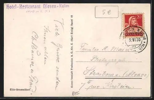 AK Niesen-Kulm, Hotel-Restaurant mit Eiger, Mönch und Jungfrau