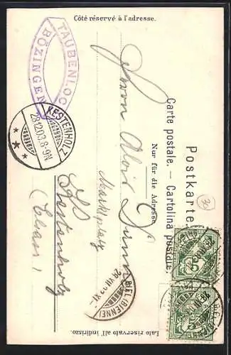 AK Taubenloch, Wasserfall in Felsschlucht