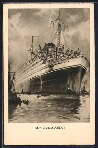 AK Passagierschiff MS Vulcania d. Cosulich Line