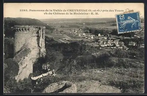 AK Chevreuse, Panorama de la Vallée pris des Tours du Château de la Madeleine