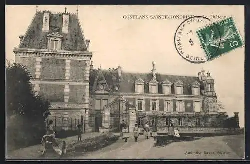 AK Conflans-Sainte-Honorine, Le Château et ses environs animés
