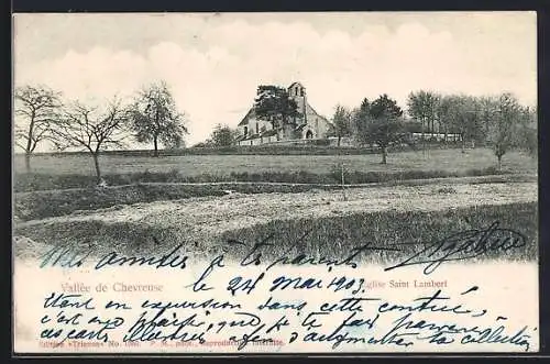 AK Chevreuse, Église Saint Lambert dans la vallée verdoyante