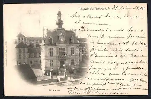 AK Conflans-Sainte-Honorine, La Mairie avec architecture historique et détails élégants