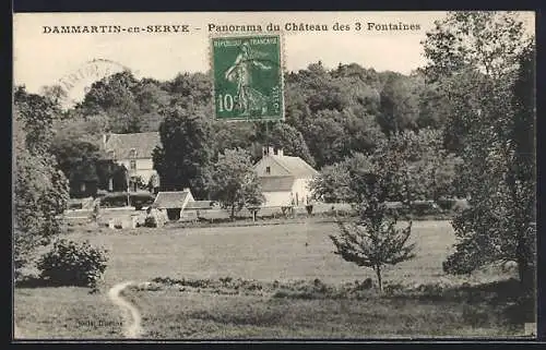 AK Dammartin-en-Serve, Panorama du Château des 3 Fontaines