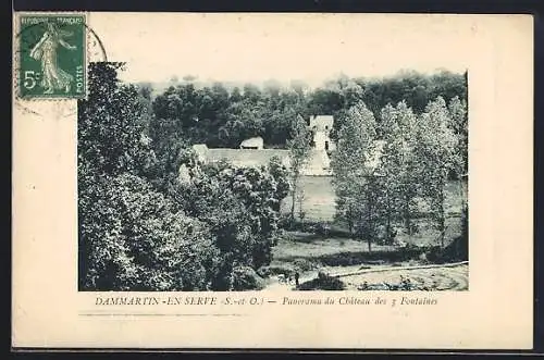 AK Dammartin-en-Serve, Panorama du Château des 3 Fontaines