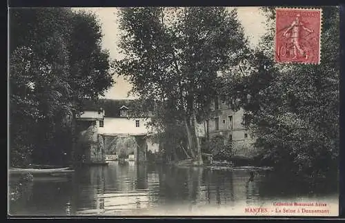 AK Mantes, La Seine à Denement