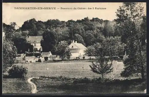 AK Dammartin-en-Serve, Panorama du Château des 3 Fontaines