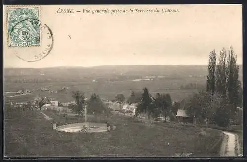 AK Épône, Vue générale prise de la Terrasse du Château