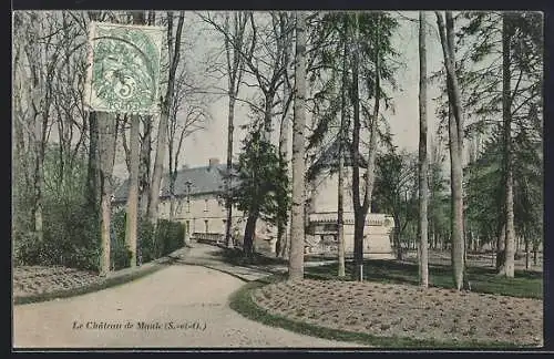 AK Maule, Le Château et son allée bordée d`arbres