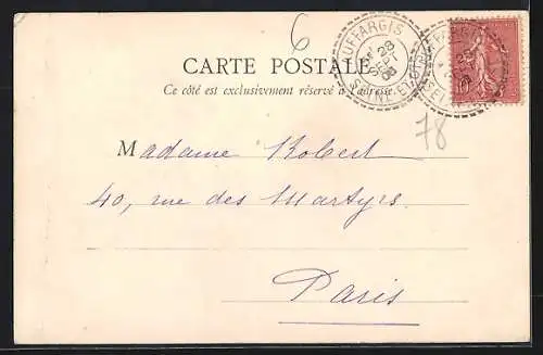 AK Auffargis, Vue du château entouré de grands arbres et d`une allée élégante