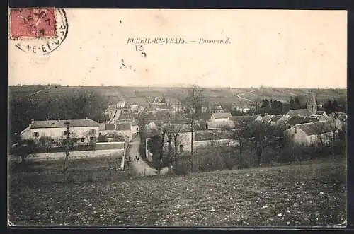 AK Brueil-en-Vexin, Panorama du village et des environs champêtres