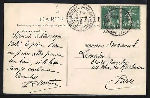 AK Brueil-en-Vexin, Le Château, vue de la pièce d`eau