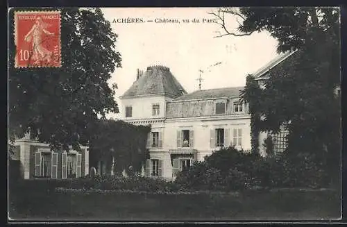 AK Achères, Château, vu du Parc