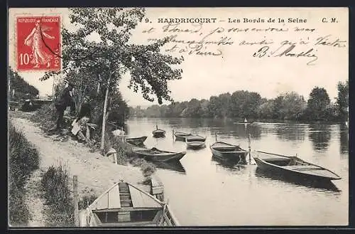 AK Hardricourt, Les Bords de la Seine