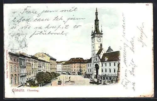 AK Olmütz, Oberring mit Strassenbahn
