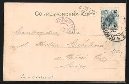 AK Olmütz, Oberring mit Strassenbahn