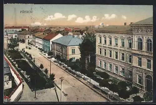 AK Prerov, Strassenpartie aus der Vogelschau