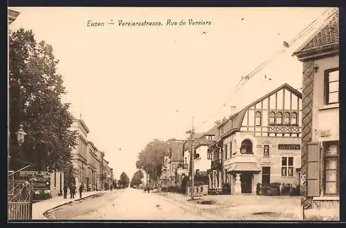 AK Eupen, Verviersstrasse mit Gasthaus Birnbaum