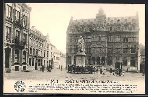 AK Hal, Hôtel de Ville et statue Servais
